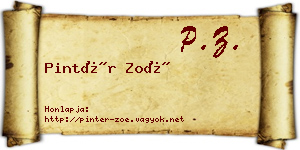 Pintér Zoé névjegykártya
