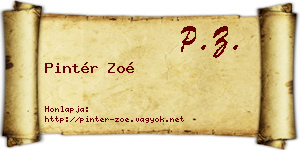 Pintér Zoé névjegykártya